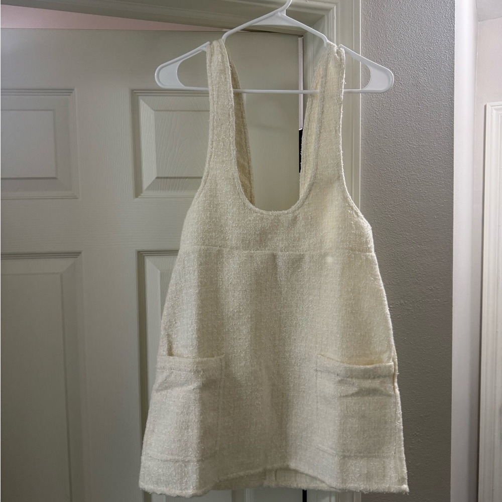 Storia Cream Textured dress